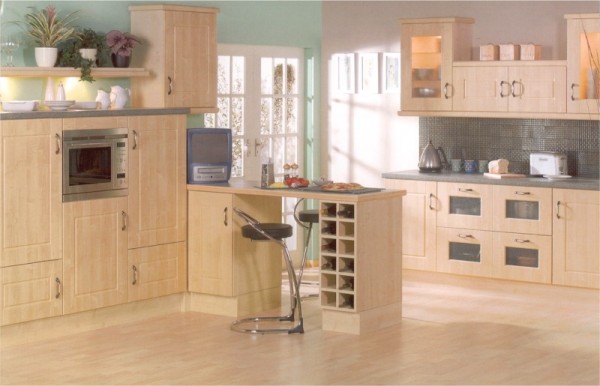 The Bowland Maple kitchen is available from from Gee's Kitchens, Bedrooms & Flooring of Kildare.