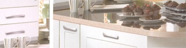 The Linea Ivory kitchen design is available from Gee's Kitchens, Bedrooms & Flooring of Kildare.